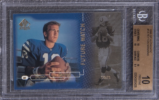 1998 SP Authentic #14 Peyton Manning Rookie Card - BGS PRISTINE 10